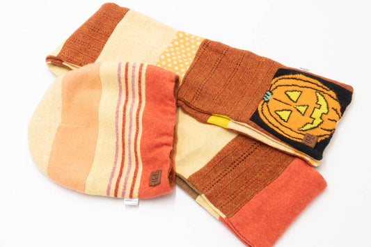 Upcycled Cashmere Scarf and Hat Set e6-Scarf and Hat Set-ULA+LIA
